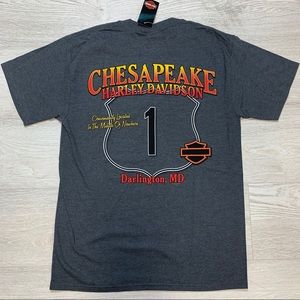 Harley-Davidson Chesapeake Darlington M Graphic T-Shirt Charcoal Grey Medium NWT